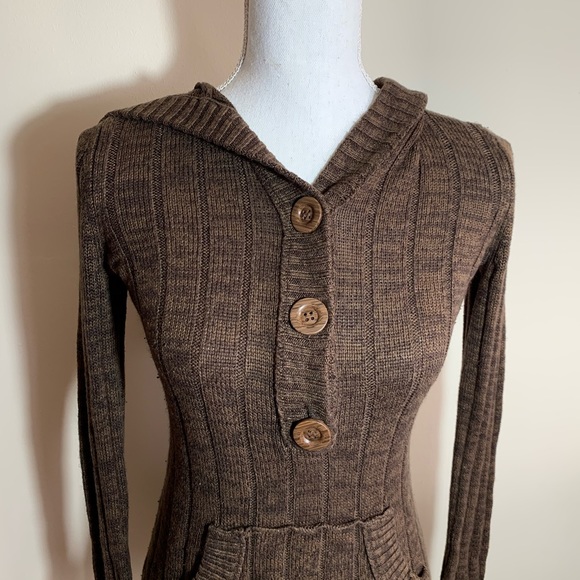 Roxy Ribbed Hooded Sweater M - Picture 2 of 5